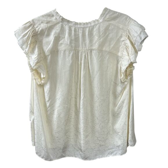 Ba&sh Solstice Flutter Top in Ecru Size Large Gently Used Quiet Luxury Workwear - Picture 5 of 7